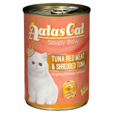 Aatas Cat Soupy Stew Tuna Red Meat & Shredded Tuna 400g Carton (24 Cans)